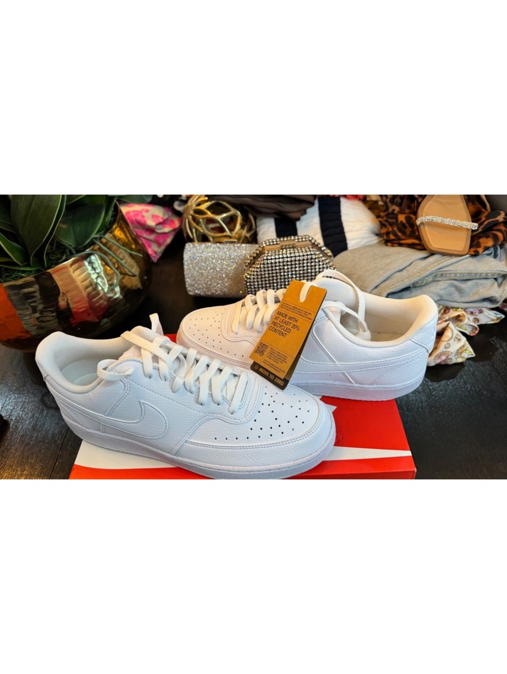 NEW AUTH Nike Court Vision Low NN Triple White Sneakers Men’s 10.5 Women’s 12
